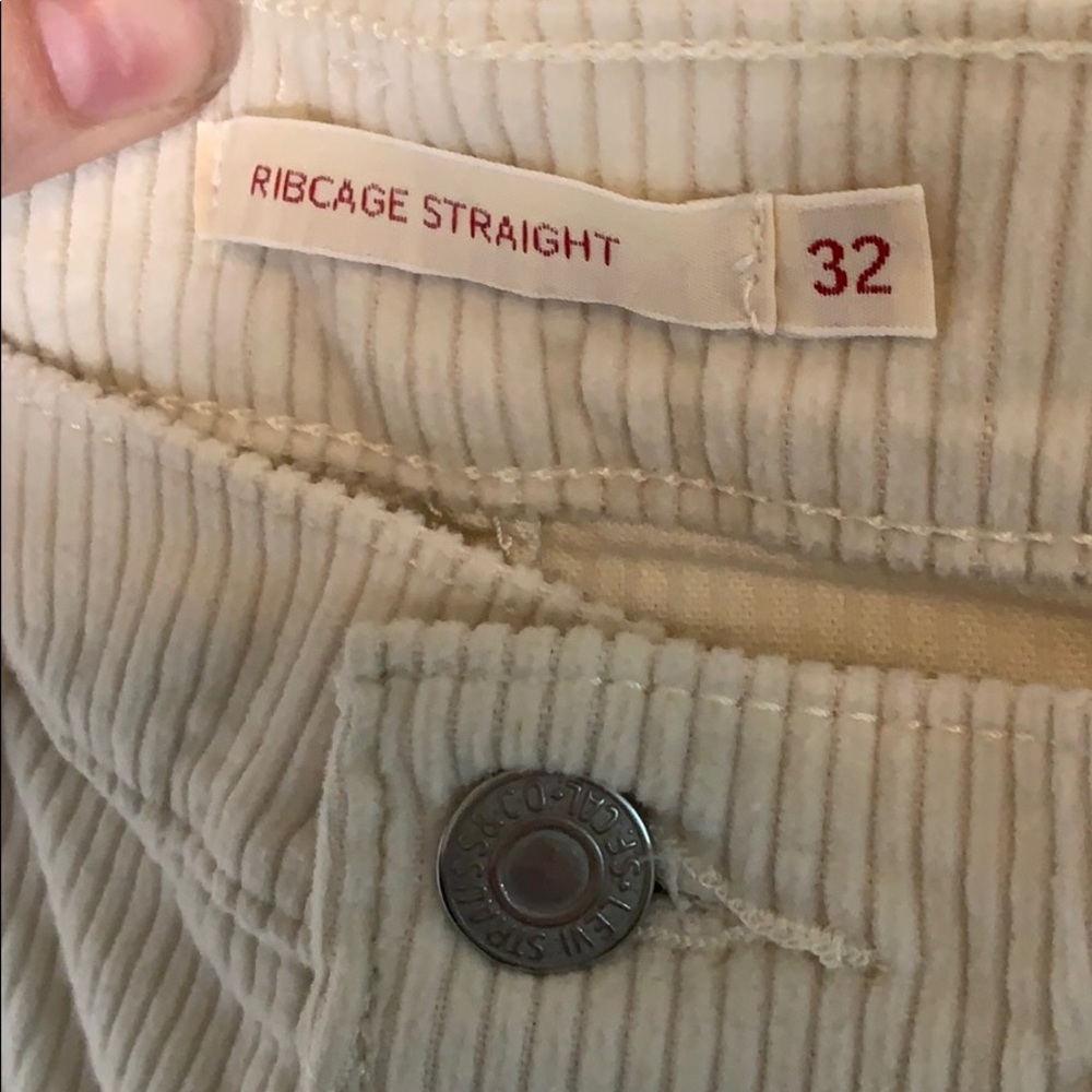 Levi’s | NWT Ribcage Straight Ankle Corduroy Cream - Picture 6 of 8